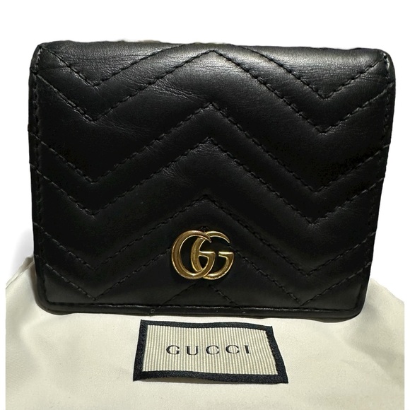 Gucci GG Marmont Black Compact Calfskin Leather Wallet - Picture 9 of 14